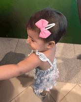 Pink Bow Snap Clips